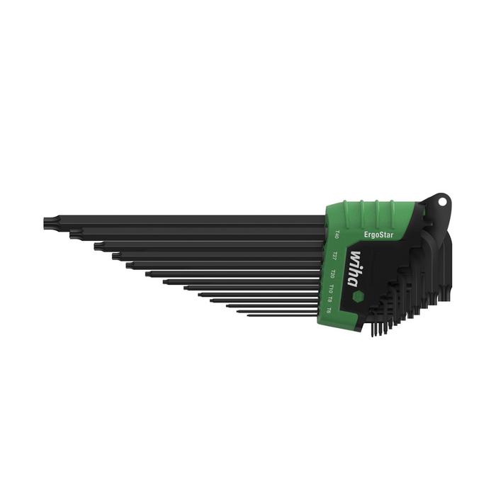 Wiha L-key set in ErgoStar holder TORX® MagicSpring®, 14-pcs., black oxidised (43848)