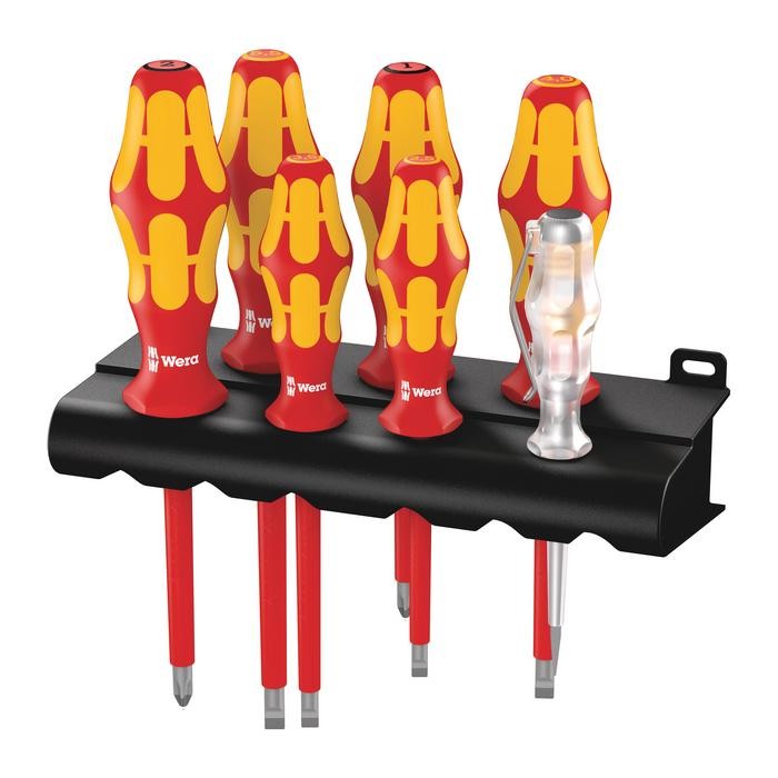 Wera 160 i/165 i/7 Rack screwdriver set Kraftform Plus Series 100, voltage tester and rack, 7 pieces (05006148001)