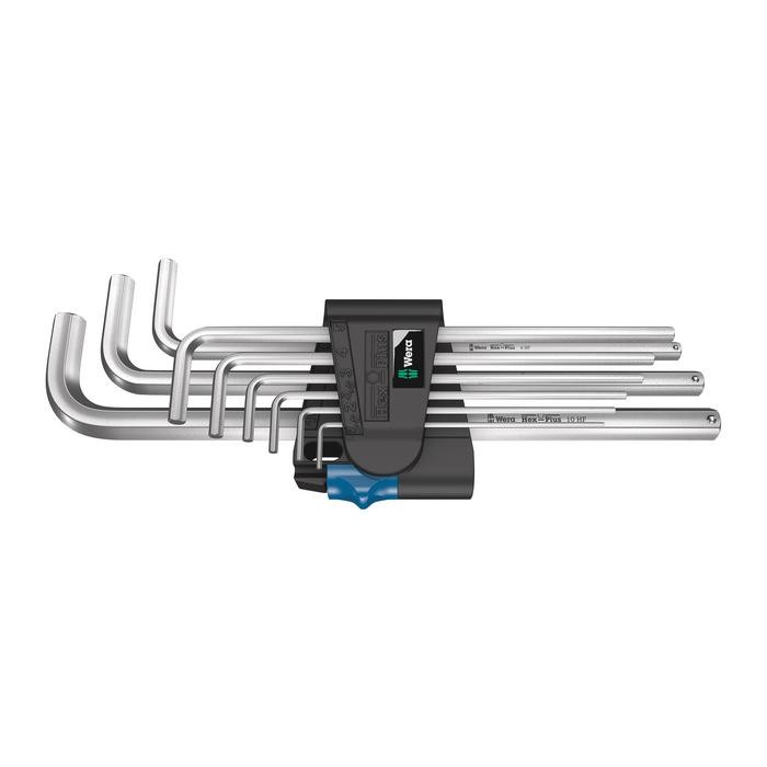 Wera 950/9 L Hex-Plus HF 1 L-key set, metric, chrome-plated, with holding function, 9 pieces (05022130001)