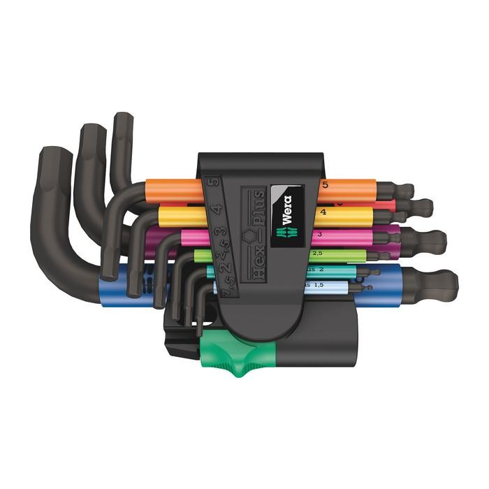 Wera 950/9 Hex-Plus Multicolour 2 L-key set, metric, BlackLaser, 9 pieces (05133164001)