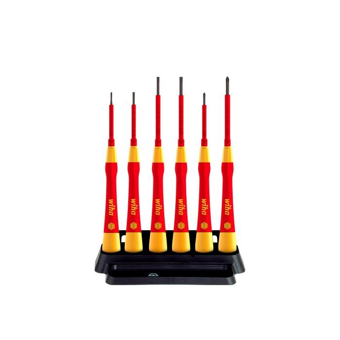 Wiha Fine screwdriver set PicoFinish® electric Slotted, Phillips, 6 pcs. with holder (42989)