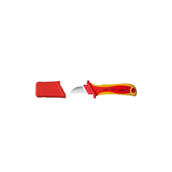 Wiha Cable stripping knife straight cutting edge for round cables in blister pack (38798) 200 mm