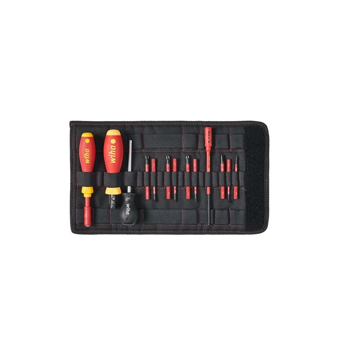 Wiha Torque screwdriver set TorqueVario®-S electric Mixed, variably adjustable torque limit, 13 pcs. in folding bag (40674) 0,8-5,0 Nm