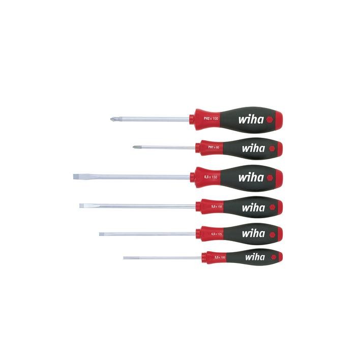 Wiha Screwdriver set SoftFinish® Slotted, Phillips 6-pcs. (07152)