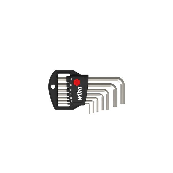 Wiha L-key set in Classic holder Hexagon brilliant nickel-plated 7-pcs. (01172)