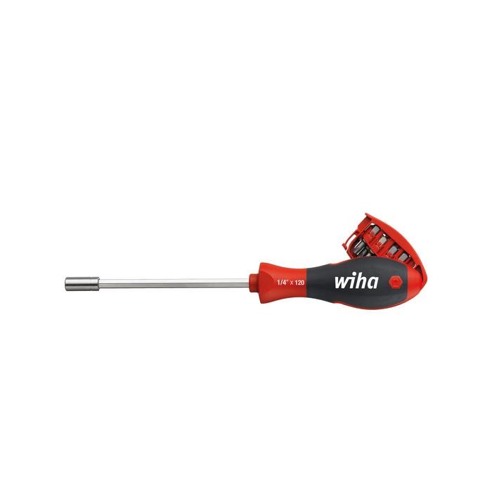 Wiha Screwdriver with bit magazine magnetic TORX® with 8 bits, 1/4&quot; in blister pack (33008)