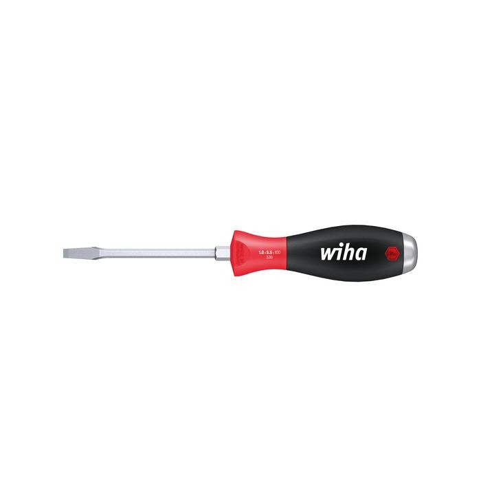 Wiha Screwdriver SoftFinish® Slotted with one-piece hexagonal blade and solid steel cap (03224) 4,5 mm x 90 mm