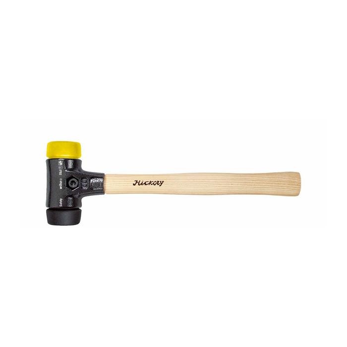 Wiha Soft-faced hammer Safety medium soft/medium hard with hickory wooden handle, round hammer face (26436)