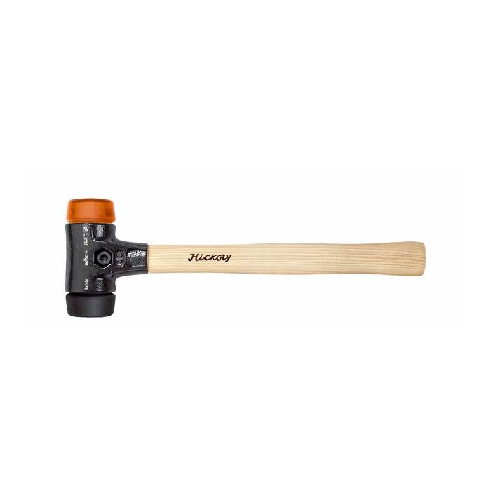 Wiha Soft-faced hammer Safety medium soft/hard with hickory wooden handle, round hammer face (26614)