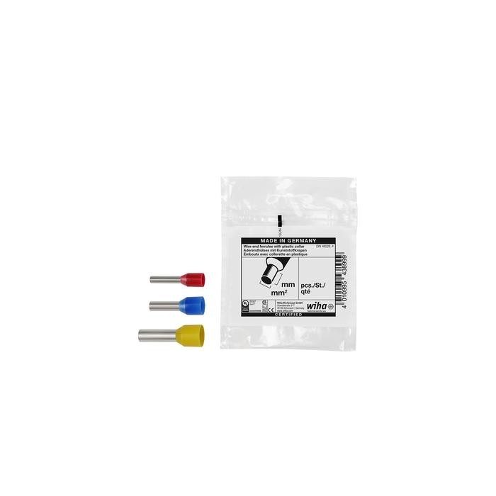 Wiha Wire end ferrules with plastic collar  100 units, colour code 1 (FR) & DIN (43914)