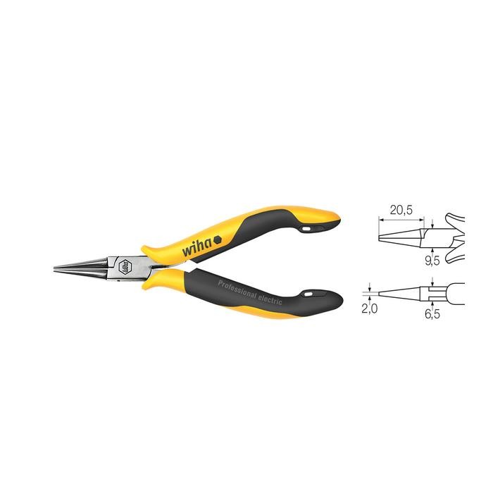 Wiha Round-nose pliers Professional ESD Short, rounded jaws (26804) 120 mm