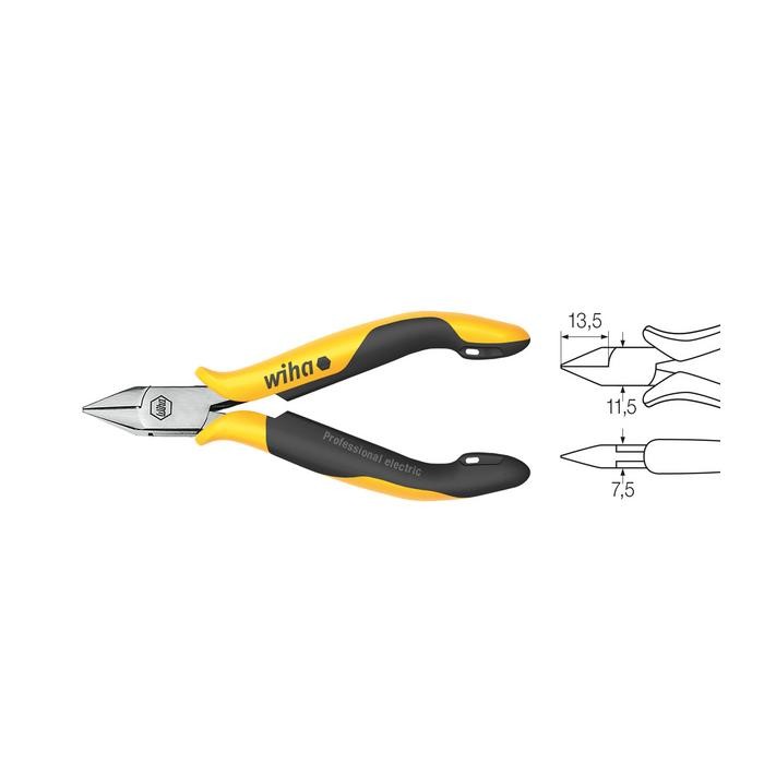 Wiha Diagonal cutters Professional ESD wide, pointed head with bevelled edge (26816) 115 mm